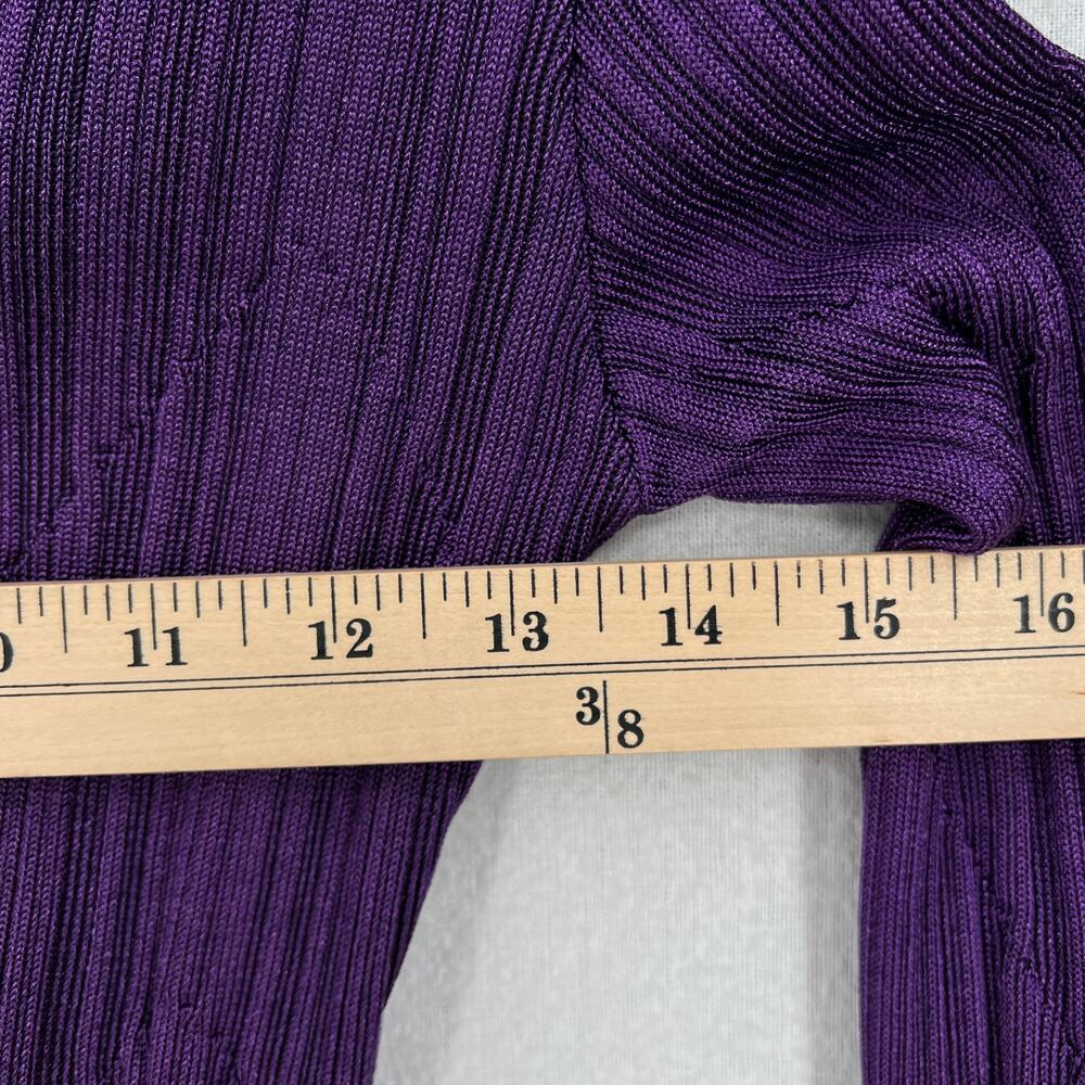 PAOLA BERNARDI Andressa Cropped Cardigan XS Purple Sparkle Knit Long Sleeve NEW - Picture 12 of 13